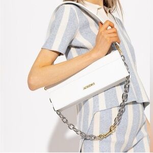 NEW NWT Jacquemus Le Ciu Ciu Shoulder Bag With Thick Strap and Chain in White